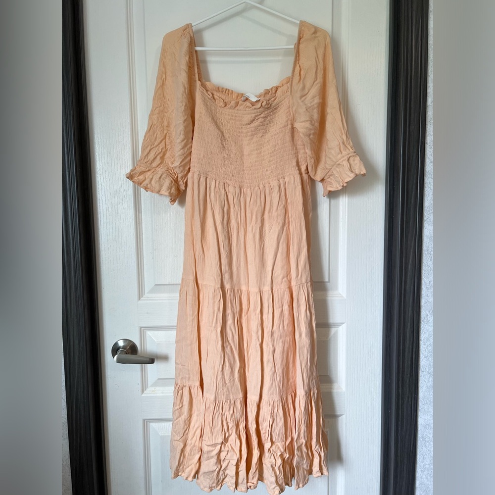 Oak + Fort • Smocked Midi Dress • Size M